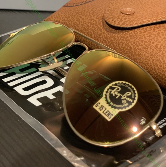 ?RayBan? Aviator Gold Flash Mirror - Gold Frame main image 5